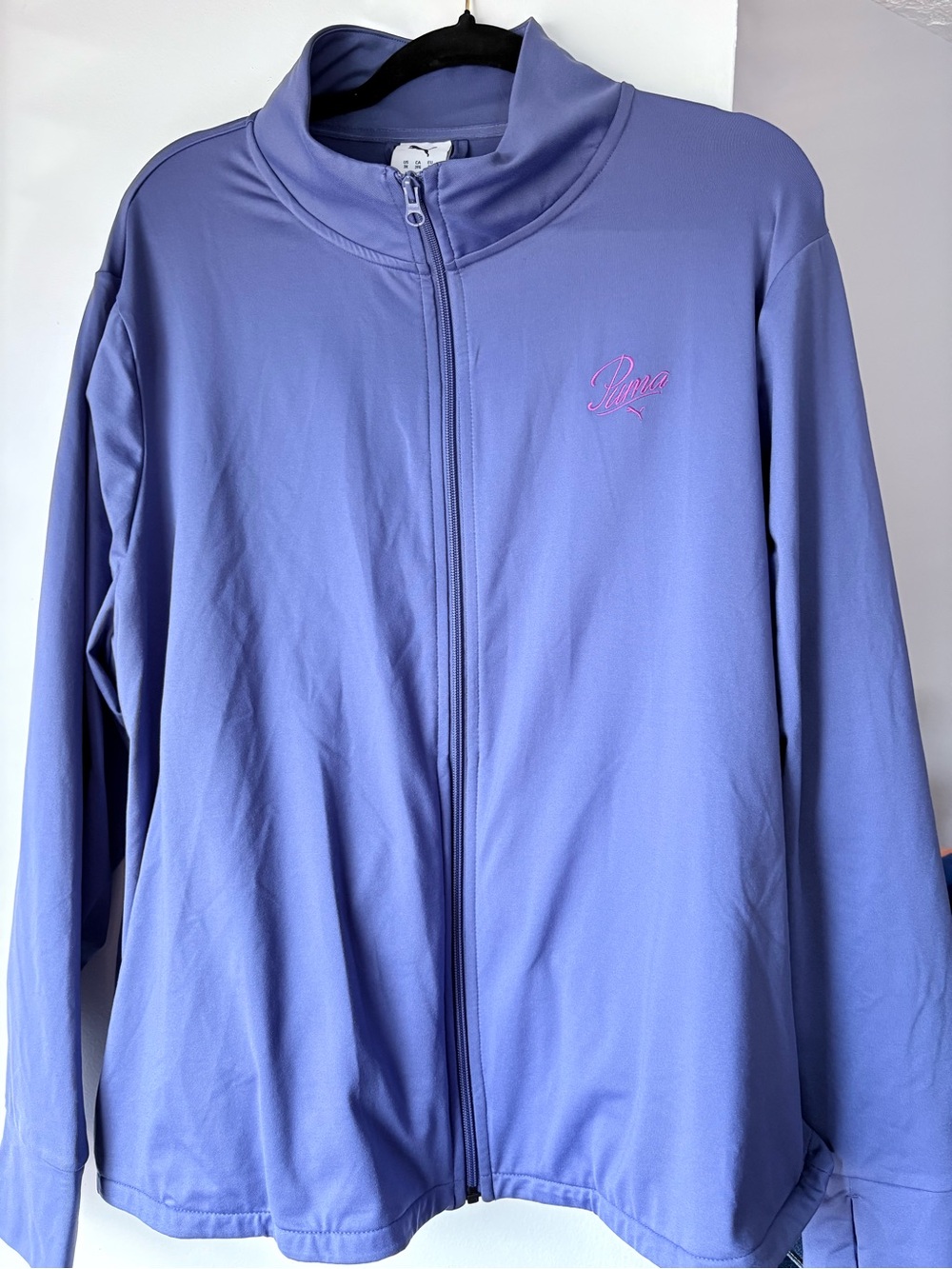 Puma Women's Lavender Full-Zip Bomber Jacket with Pink Logo